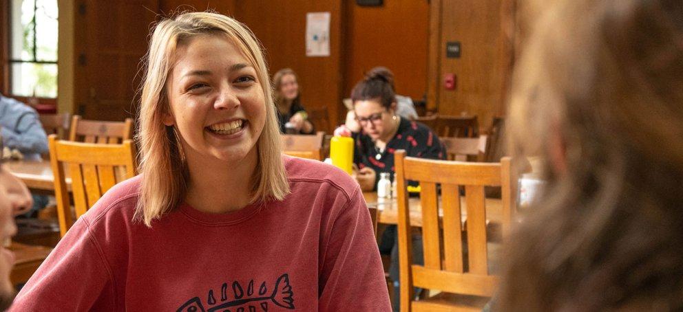 two smiling students